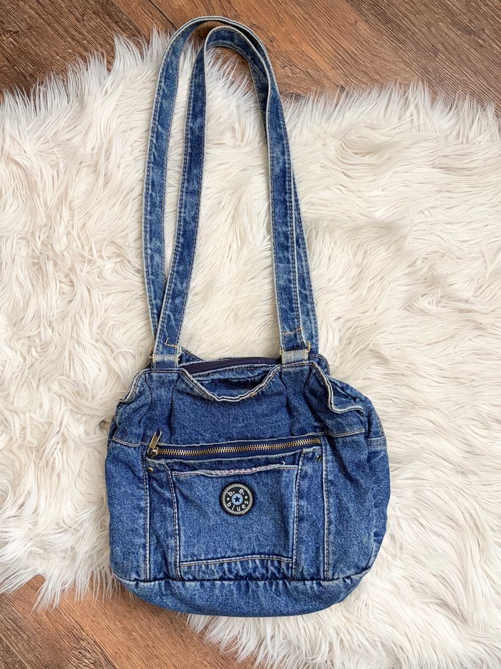 Denim Shoulder Bag - Blue Women's Tote - Picture 3 of 17